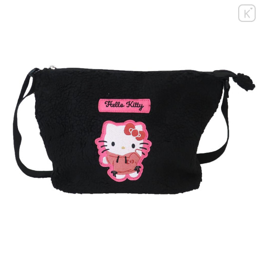 Japan Sanrio Fluffy Shoulder Crossbody Bag - Hello Kitty - 1