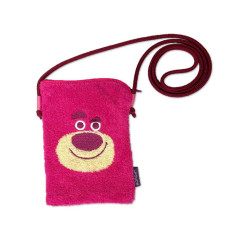 Japan Disney Gadget Phone & Card Shoulder Pouch Crossbody Bag - Lotso Bear