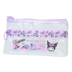 Japan Sanrio Clear Flat Pouch Pencil Case - Kuromi / In Style