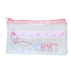 Japan Sanrio Clear Flat Pouch Pencil Case - Characters / Big Ribbon