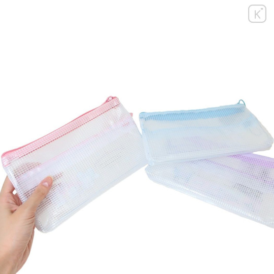 Japan Sanrio Clear Flat Pouch Pencil Case - Cinnamoroll / Life - 2