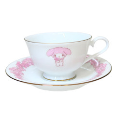 Japan Sanrio Teacup & Saucer Set - My Melody / Pink Flora