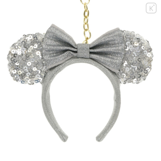 Japan Tokyo Disney Resort Keychain - Minnie Mouse Sequin Ear Headband / Grey - 2