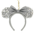 Japan Tokyo Disney Resort Keychain - Minnie Mouse Sequin Ear Headband / Grey - 2