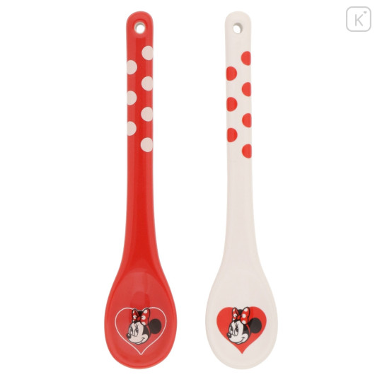 Japan Tokyo Disney Resort Porcelain Spoon Set - Minnie Mouse Heart - 1