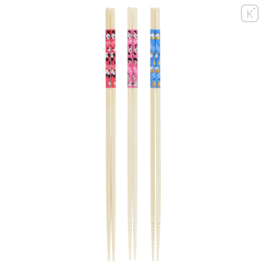 Japan Tokyo Disney Resort Bamboo Chopsticks Set 33cm - Mickey Mouse & Minnie Mouse & Donald Duck - 3