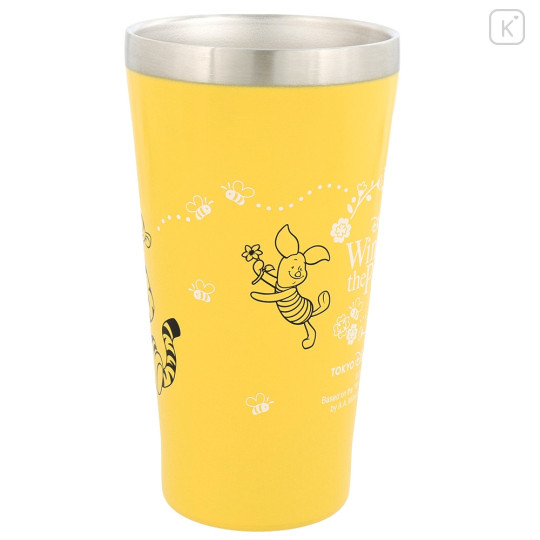 Japan Tokyo Disney Resort Stainless Steel Tumbler - Pooh & Piglet & Tigger / Yellow - 4