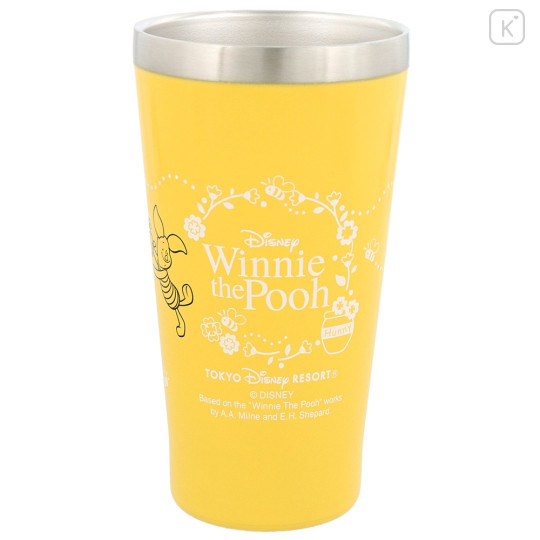 Japan Tokyo Disney Resort Stainless Steel Tumbler - Pooh & Piglet & Tigger / Yellow - 5