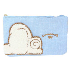 Japan Sanrio Sagara Embroidery Flat Cosmetic Pouch - Cinnamoroll / Butt