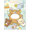 Japan San-X A4 Clear Holder - Rilakkuma / Let's All Be Full And Satisfied B - 1