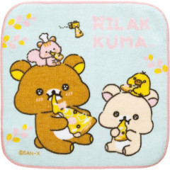 Japan San-X Petit Towel - Rilakkuma / Let's All Be Full And Satisfied A