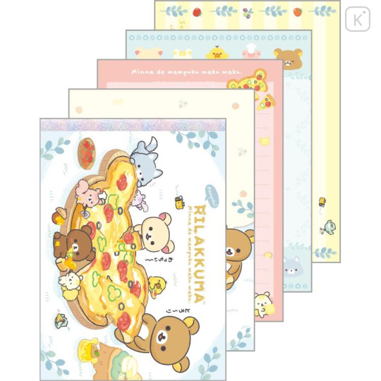 Japan San-X A6 Notepad - Rilakkuma / Let's All Be Full And Satisfied B - 1