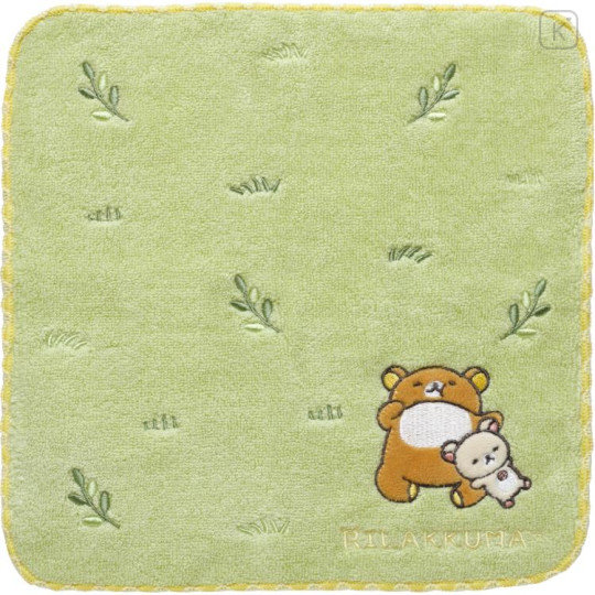 Japan San-X Mini Towel - Rilakkuma / Let's All Be Full And Satisfied A - 1