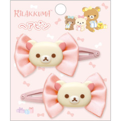 Japan San-X Hairpin 2pcs - Korilakkuma / Ribbon