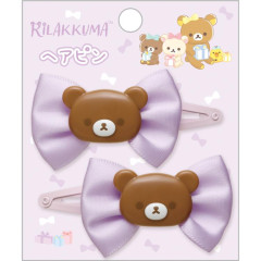 Japan San-X Hairpin 2pcs - Chairoikoguma / Ribbon