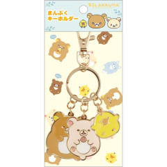 Japan San-X Triple Keychain - Rilakkuma / Let's All Be Full And Satisfied A