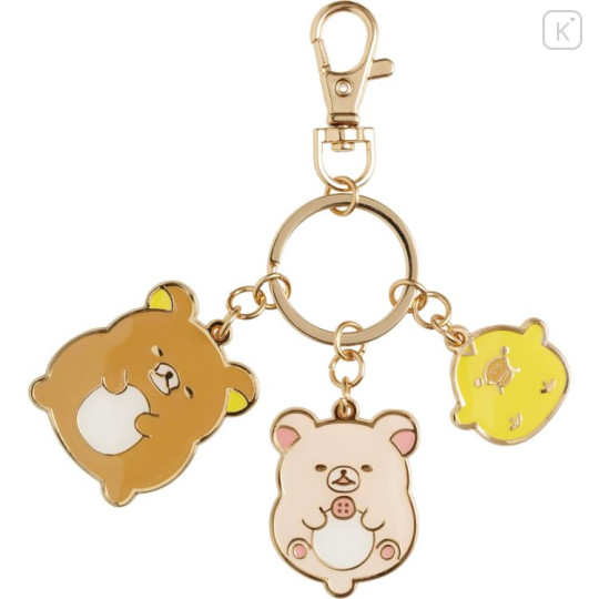 Japan San-X Triple Keychain - Rilakkuma / Let's All Be Full And Satisfied A - 2