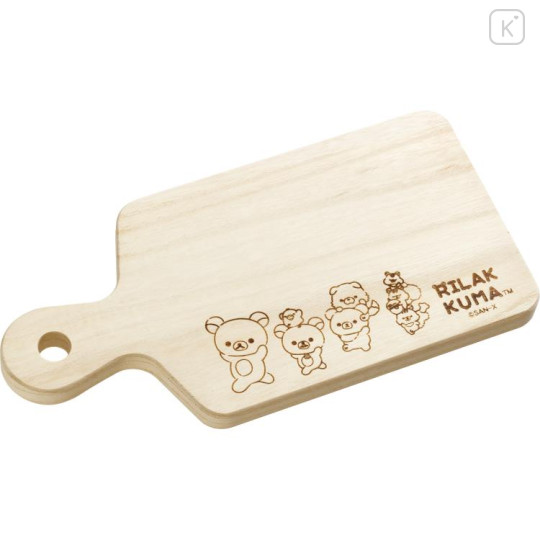 Japan San-X Mini Cutting Board - Rilakkuma / Let's All Be Full And Satisfied - 1