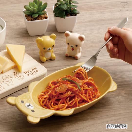 Japan San-X Plate - Rilakkuma / Let's All Be Full And Satisfied - 3