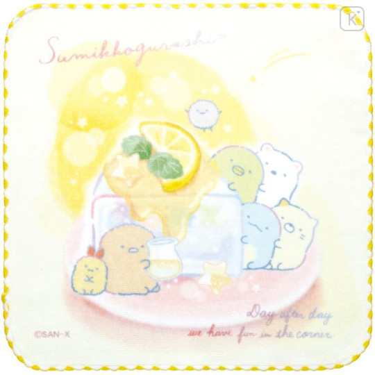 Japan San-X Mini Towel - Sumikko Gurashi / Yellow Watercolor - 1