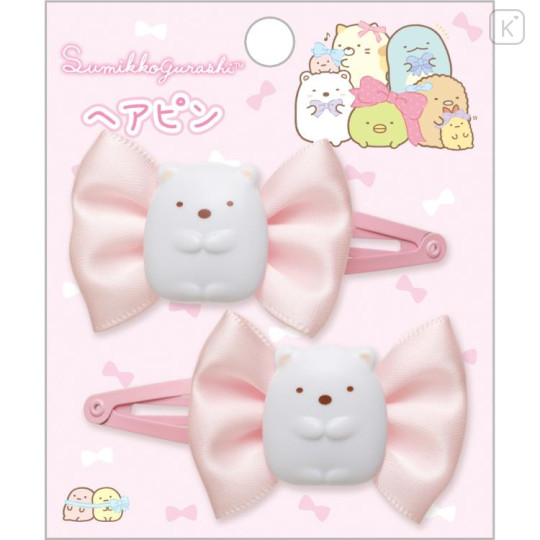 Japan San-X Hairpin 2pcs - Sumikko Gurashi / Shirokuma - 1