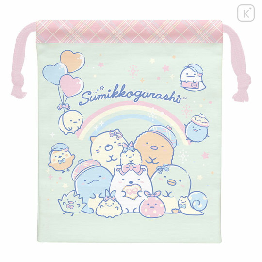 Japan San-X Drawstring Bag - Sumikko Gurashi / Hat & Ribbon - 1