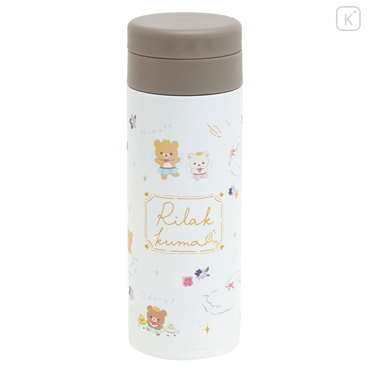 Japan San-X Stainless Steel Bottle - Rilakkuma / Swan and Golden Flower - 1