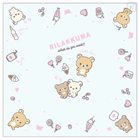 Japan San-X Cotton Napkin - Rilakkuma / Blue - 1