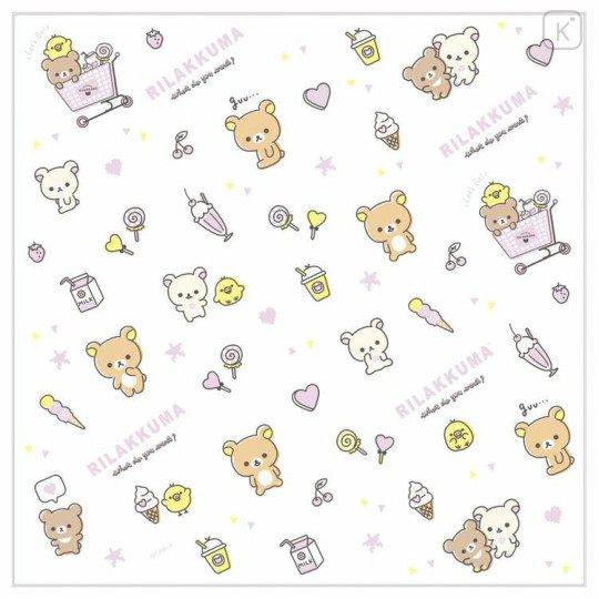 Japan San-X Cotton Napkin - Rilakkuma / Sweets - 1