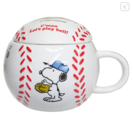 Japan Peanuts Porcelain Mug - Snoopy / Baseball - 1