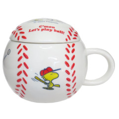 Japan Peanuts Porcelain Mug - Woodstock / Baseball