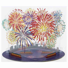 Japan Fireworks 3D Greeting Card