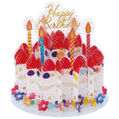 Japan 3D Greeting Card - Strawberry Cake / Happy Birthday