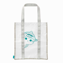 Japan Mofusand Clear Lattice Vinyl Tote Bag - Shark Cat / Same Nyan