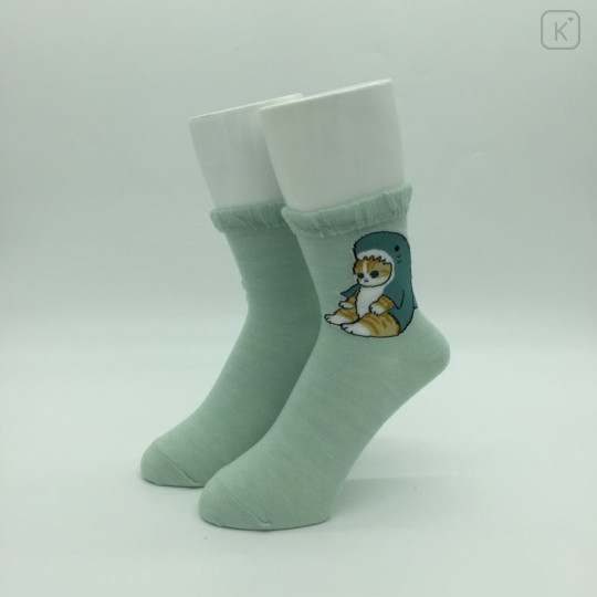 Japan Mofusand Crew Socks - Shark Cat / Same Nyan - 2