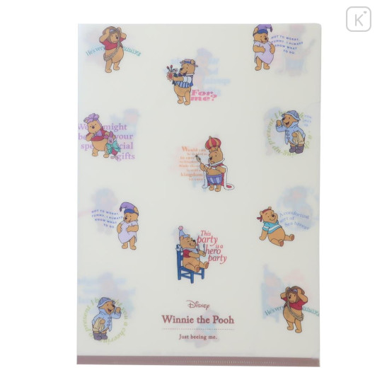 Japan Disney A4 Clear File Holder - Winnie the Pooh / Stories B - 1