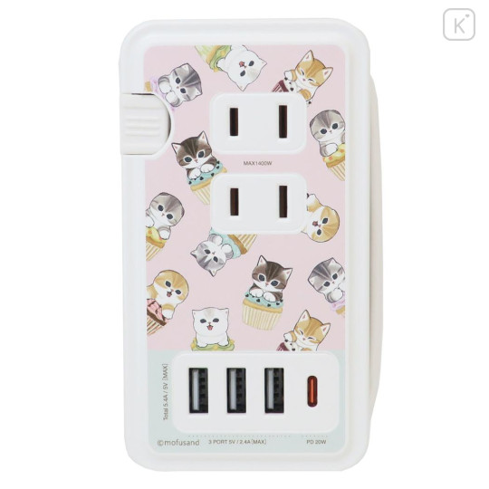 Japan Mofusand AC Power Strip with Usb & Usb-C Ports - Cupcake Cat Nyan - 1