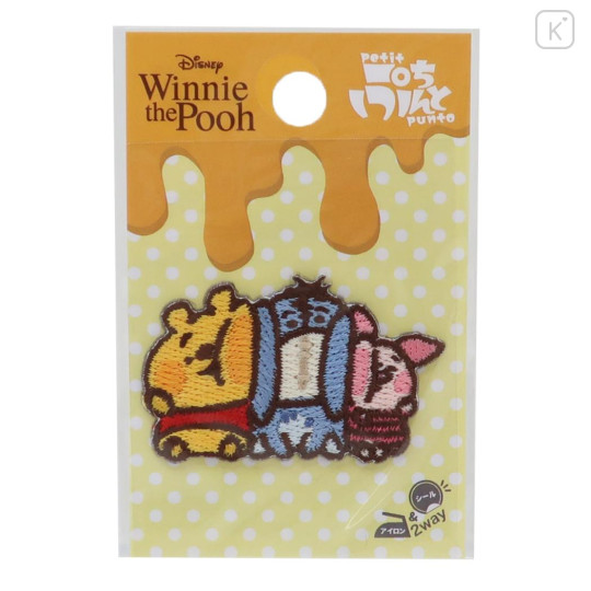 Japan Disney Embroidery Iron-on Applique Patch - Pooh & Eeyore & Piglet / Face to Face - 1