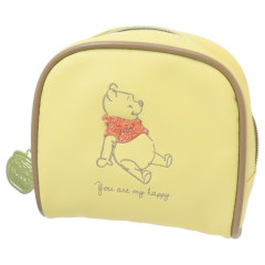 Japan Disney Round Pouch - Pooh / Yellow