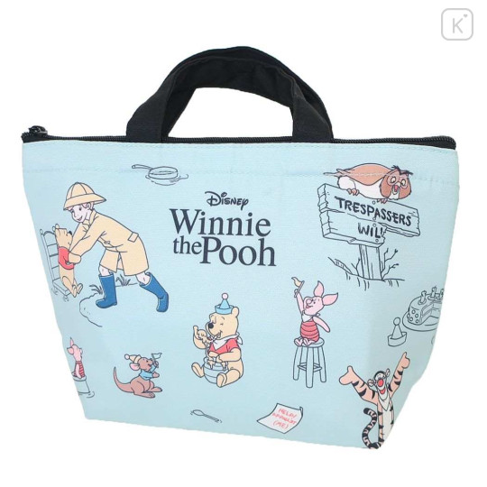 Japan Disney Insulated Cooler Bag - Winnie the Pooh / Blue - 1