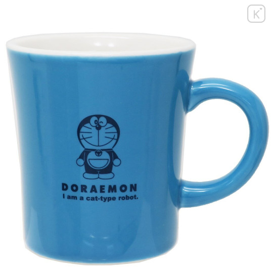 Japan Doraemon Porcelain Mug - Doraemon Wink Blue - 1