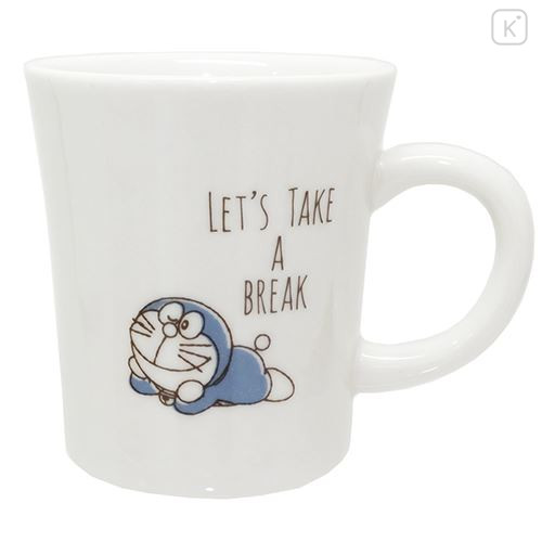 Japan Doraemon Porcelain Mug - Doraemon Take A Break - 1