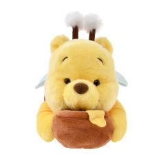 Japan Disney Store Fluffy Plush Pen Case - Pooh / Bee Honey Day