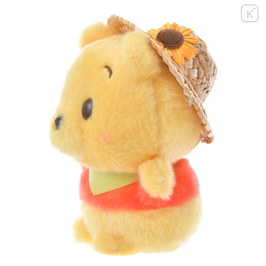 Japan Disney Store Urupocha-chan Plush - Winnie The Pooh & Straw Hat - 2