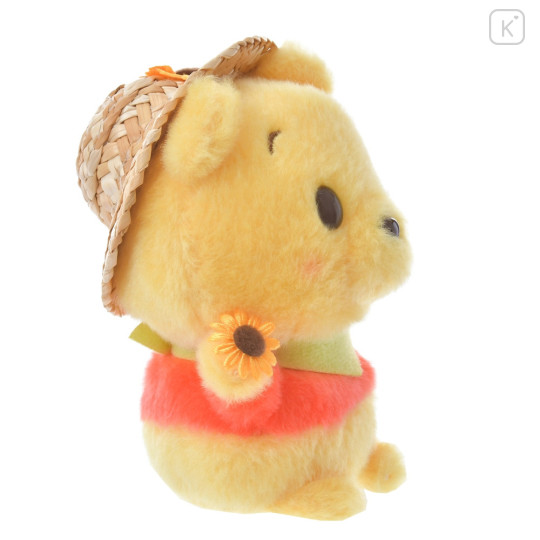 Japan Disney Store Urupocha-chan Plush - Winnie The Pooh & Straw Hat - 3