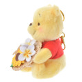 Japan Disney Store Fluffy Plush Keychain - Pooh & Straw Hat Sunflower - 2