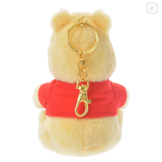 Japan Disney Store Fluffy Plush Keychain - Pooh & Straw Hat Sunflower - 4