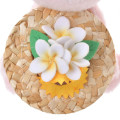 Japan Disney Store Fluffy Plush Keychain - Piglet & Straw Hat Sunflower - 5