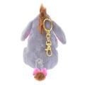 Japan Disney Store Fluffy Plush Keychain - Eeyore & Straw Hat Sunflower - 4