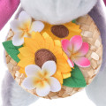 Japan Disney Store Fluffy Plush Keychain - Eeyore & Straw Hat Sunflower - 5